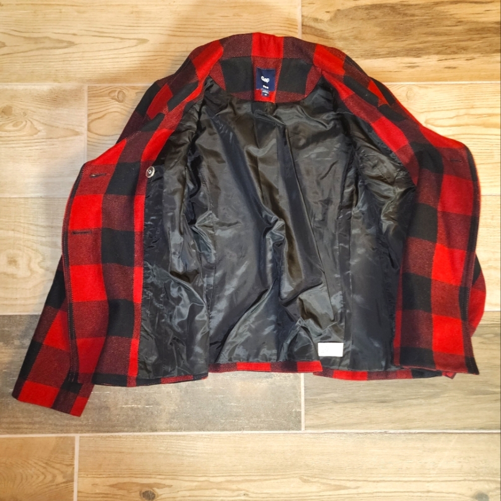 Buffalo Plaid Pea Coat - Picture 2 of 6